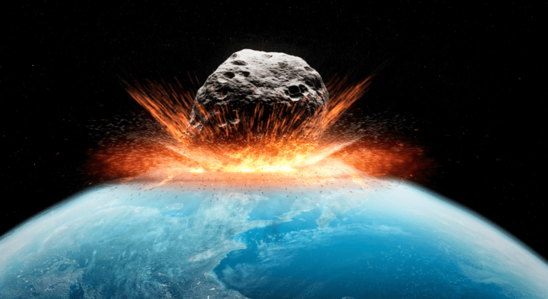 meteorit narážajúci do zeme