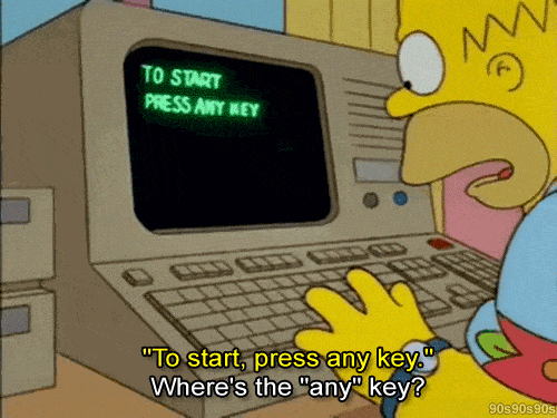 Homer Simpson píšuci na počítači